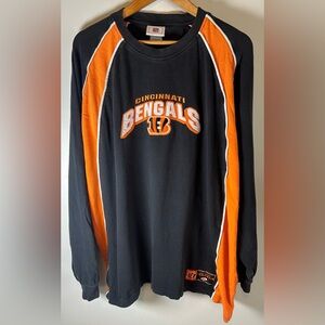 Cincinnati Bengals Shirt Mens XL Faded Black Long Sleeve Pullover NFL Football